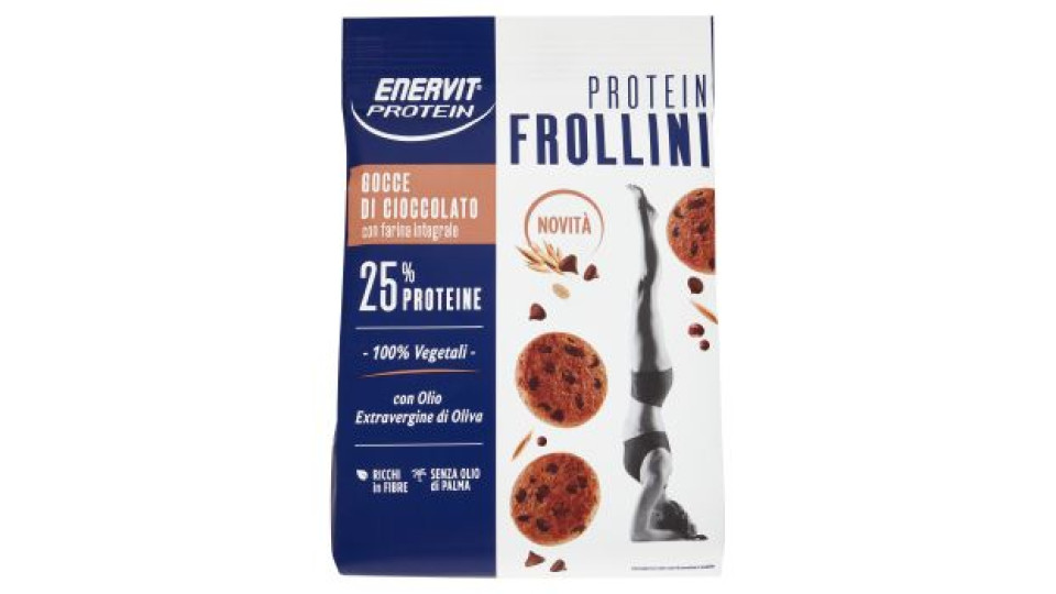 Enervit Protein 100% Vegetali Protein Frollini Gocce di Cioccolato con farina integrale 200 g