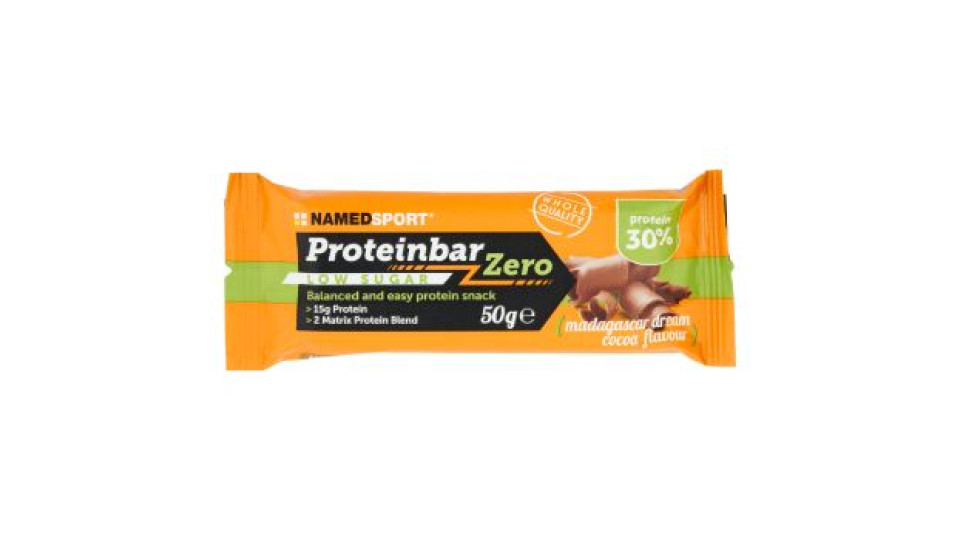NamedSport Proteinbar Zero Low Sugar madagascar dream cocoa flavour protein 30% 50 g
