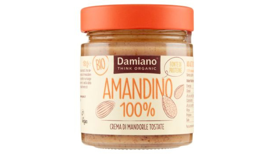 Damiano Bio Amandino 100% Crema di Mandorle Tostate 180 g