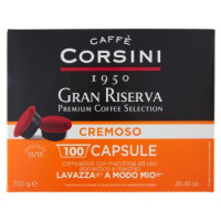 Caffè Corsini Gran Riserva Cremoso 100 Capsule compatibili con macchine Lavazza* A Modo Mio* 750 g