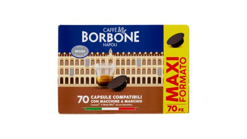 Caffè Borbone Miscela Decisa Capsule Compatibili Lavazza* A Modo Mio* ad uso domestico 70 x 7,2 g