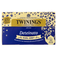 Twinings Deteinato Earl Grey Tè Nero Deteinato dal sapore di Bergamotto 20 filtri The 40 g