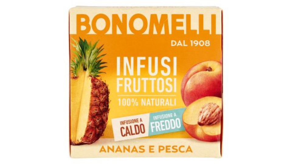 Bonomelli Infusi Fruttosi 100% Naturali Ananas e Pesca 12 Filtri 24 g