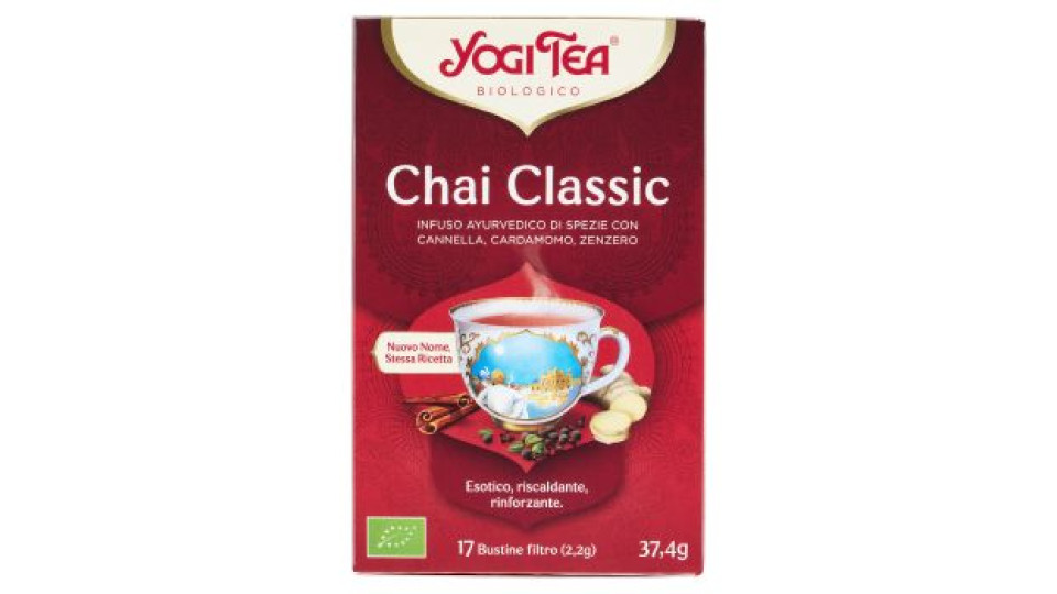 Yogi Tea Chai Classic Bio infuso ayurvedico di spezie con cannella, cardamomo e zenzero - 37,4g