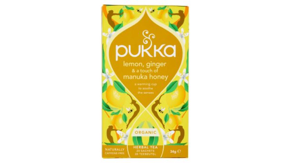 pukka lemon, ginger & a touch of manuka honey Organic Herbal Tea 20 Sachets 34 g