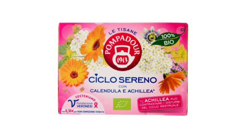 Pompadour Le Tisane Ciclo Sereno con Calendula e Achillea* 15 x 2 g
