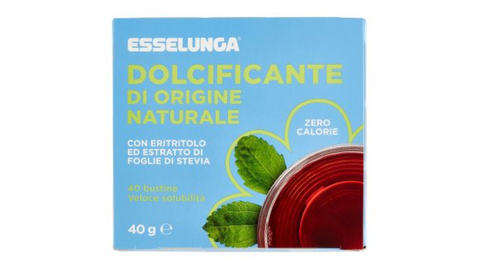 Esselunga Dolcificante di origine naturale con eritritolo ed estratto di foglie di stevia 40 x 1 g