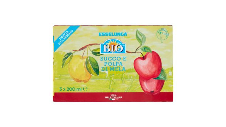 Esselunga Bio Succo e polpa di mela 3 x 200 ml