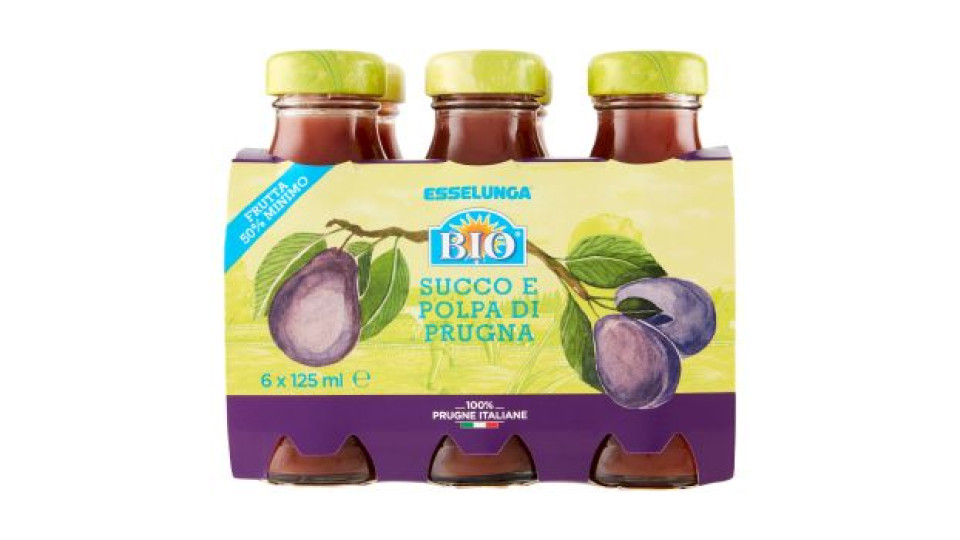 Esselunga Bio Succo e polpa di prugna 6 x 125 ml