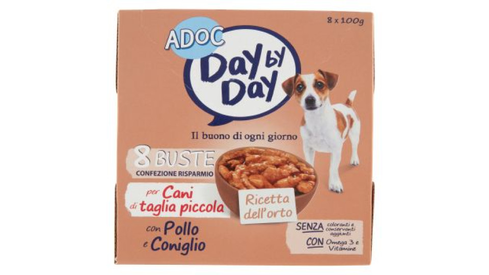 ADoC Day by Day per Cani di taglia piccola con Pollo e Coniglio 8 x 100 g