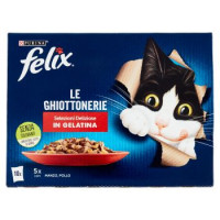 FELIX Le Ghiottonerie Selezioni Deliziose in Gelatina (Manzo & Pollo) 10 x 85 g