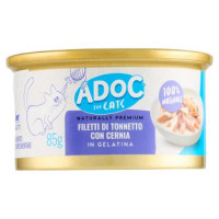 ADoC For Cats Naturally Premium Filetti di Tonnetto con Cernia in Gelatina 85 g