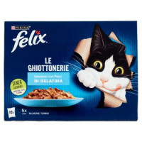 FELIX Le Ghiottonerie Selezioni con Pesci in Gelatina (Salmone & Tonno) 10 x 85 g