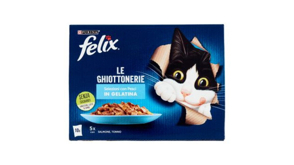 FELIX Le Ghiottonerie Selezioni con Pesci in Gelatina (Salmone & Tonno) 10 x 85 g