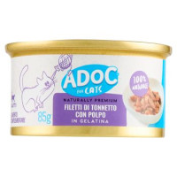 ADoC For Cats Naturally Premium Filetti di Tonnetto con Polpo in Gelatina 85 g