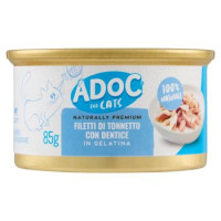 ADoC For Cats Naturally Premium Filetti di Tonnetto con Dentice in Gelatina 85 g
