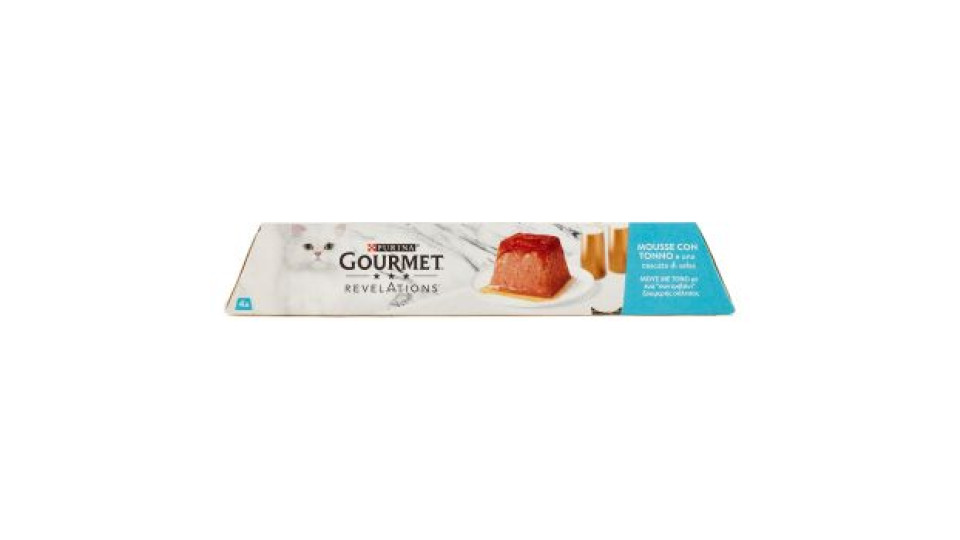 PURINA GOURMET Revelations Mousse con Tonno e una cascata di salsa 4 x 57 g