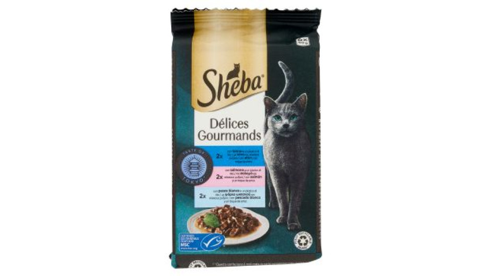 Sheba Délices du Jour Gourmands Cibo Umido Gatto Taste of Tokyo 6 x 50 g