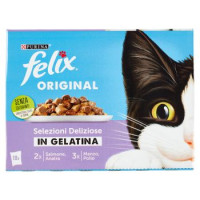 FELIX Original Selezioni Deliziose in Gelatina (Salmone/Anatra & Manzo/Pollo) 10 x 85 g