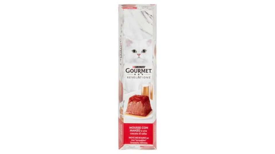 PURINA GOURMET Revelations Mousse con Manzo e una cascata di salsa 4 x 57 g