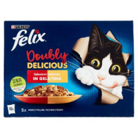 FELIX Doubly Delicious Selezioni Deliziose in Gelatina (Manzo/Pollame & Tacchino/Fegato) 10 x 85 g