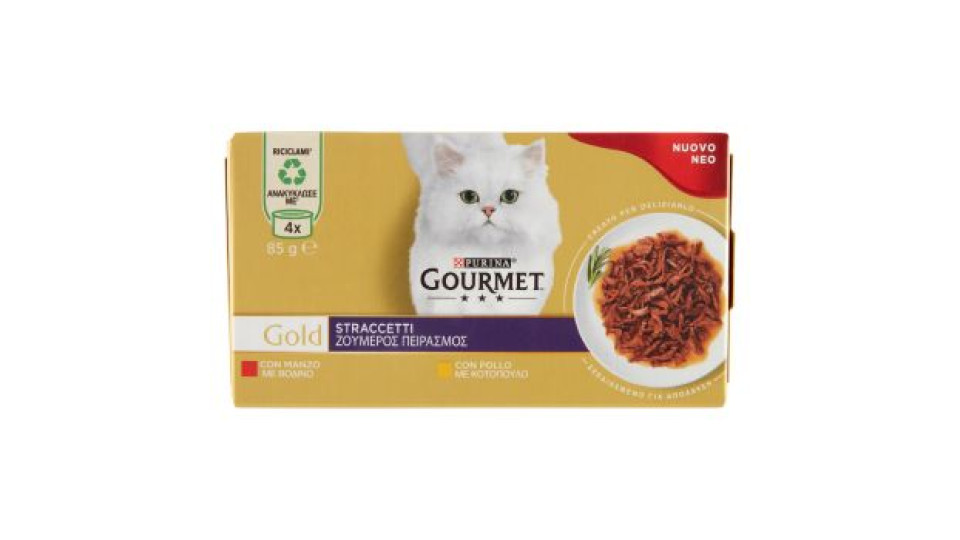 PURINA GOURMET Gold Straccetti Manzo / Pollo 4 x 85 g