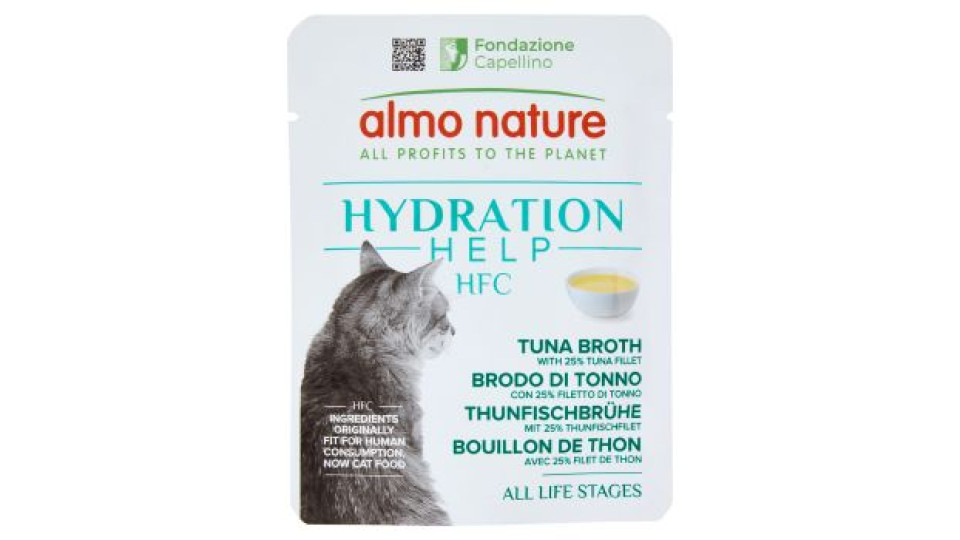 almo nature Hydration Help HFC Brodo di Tonno con 25% Filetto di Tonno 50 g