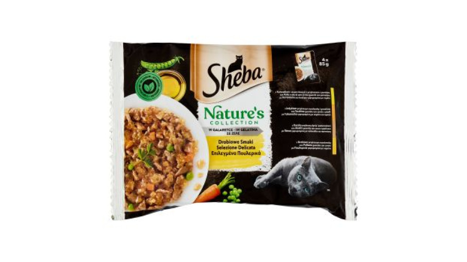 Sheba Nature's Collection Cibo Umido Gatto Selezione Delicata in Gelatina 4 bustine da 85g