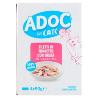ADoC For Cats Filetti di Tonnetto con Orata in Gelatina 4 x 50 g