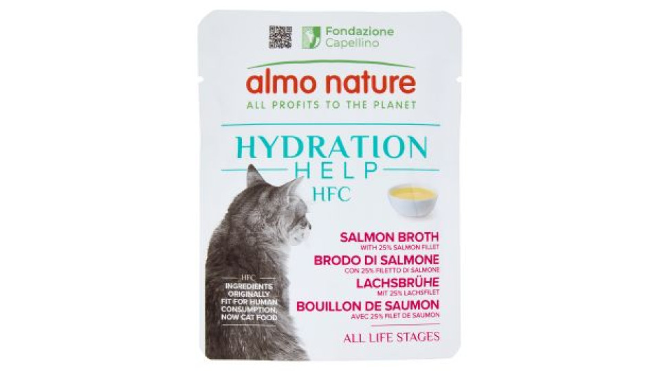 almo nature Hydration Help HFC Brodo di Salmone con 25% Filetto di Salmone 50 g
