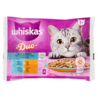 Whiskas Duo Mari & Monti in gelatina, con Merluzzo & Pollo, con Salmone & Tacchino 4 x 85 g