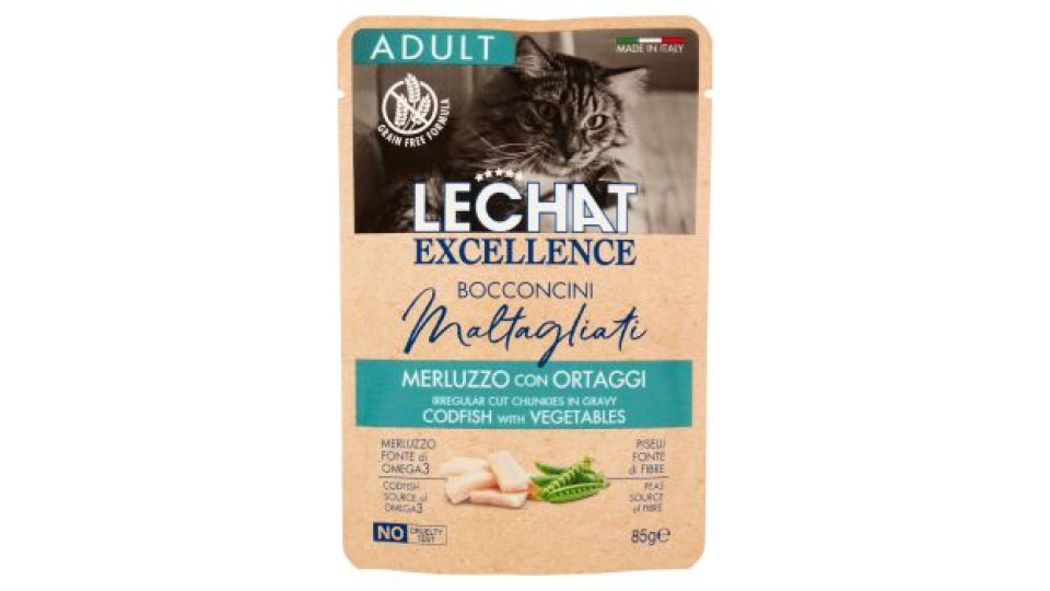 LeChat Excellence Bocconcini Maltagliati Merluzzo con Ortaggi 85 g
