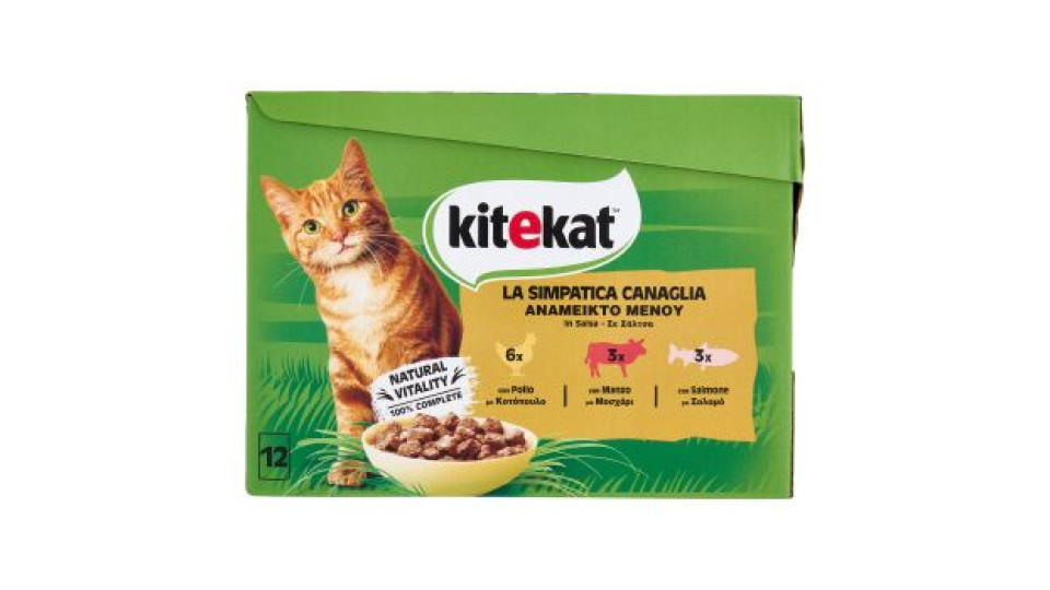Kitekat Simpatica Canaglia cibo umido gatto 12 x 85 g