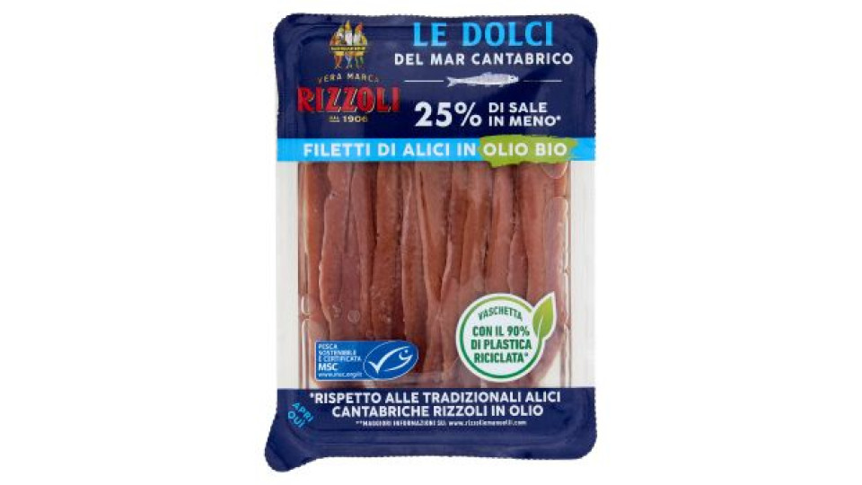 Rizzoli le Dolci del Mar Cantabrico Filetti di Alici in Olio Bio 60 g
