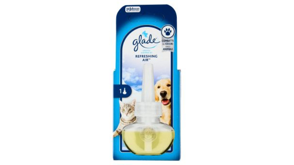 Glade® ricarica profumatore elettrico per Ambienti Refreshing Air¿, Contro odori degli animali, 20ml