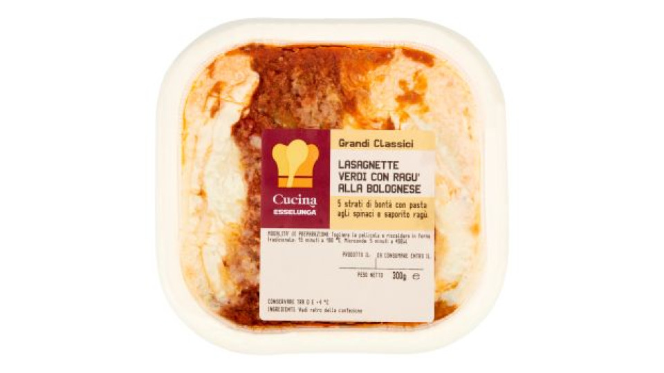 Cucina Esselunga Lasagnette verdi con ragù alla bolognese 300 g