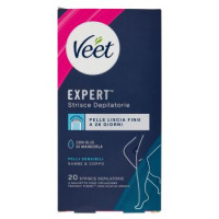 Veet Expert Strisce Corpo e Gambe Pelli Sensibili, 20 strisce