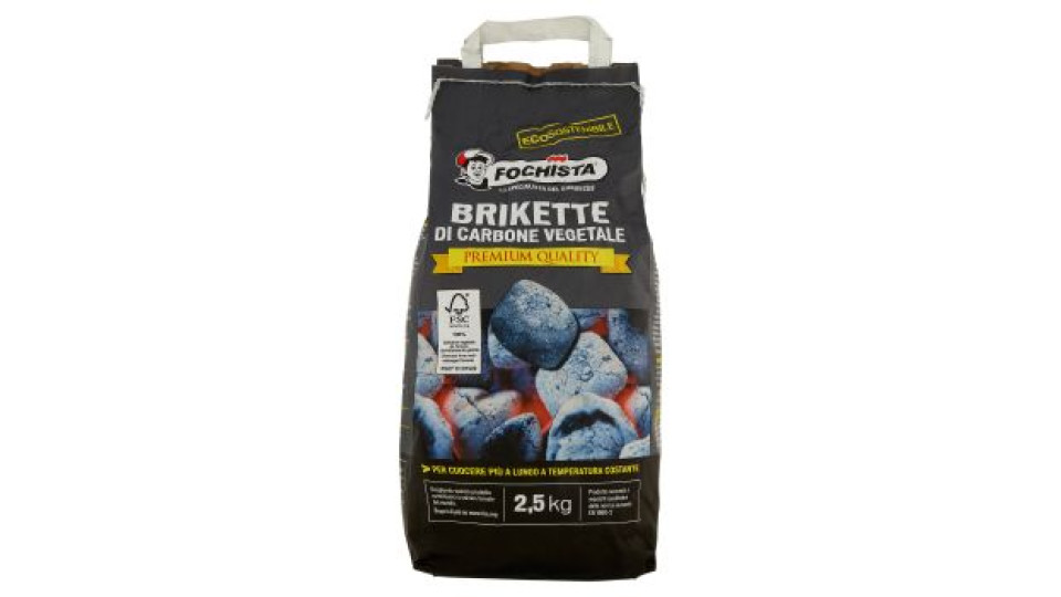 Fochista Brikette di Carbone Vegetale Premium Quality 2,5 kg