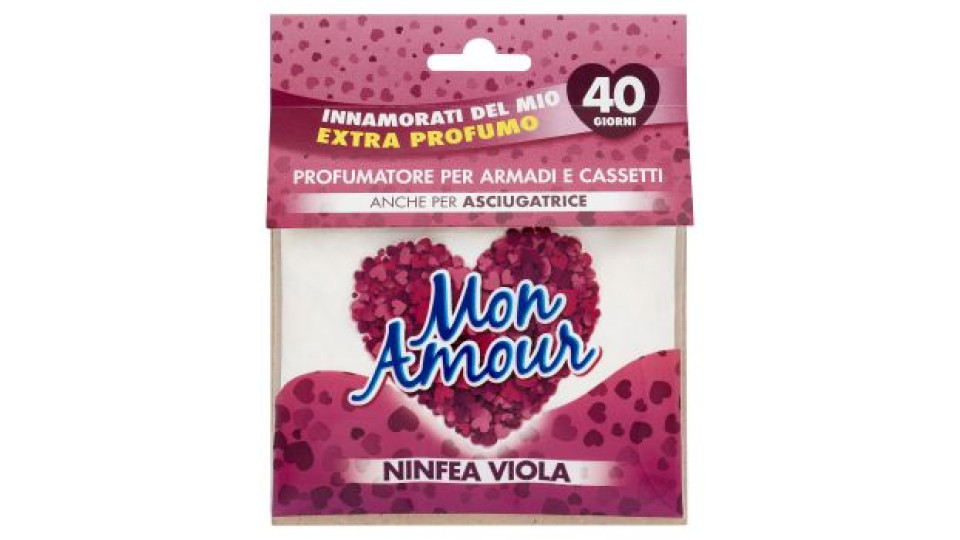 Mon Amour Profumatore per Armadi e Cassetti Ninfea Viola 12 g