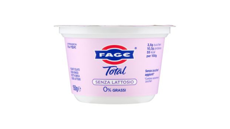 Fage Total Senza Lattosio 0% Grassi 150 g
