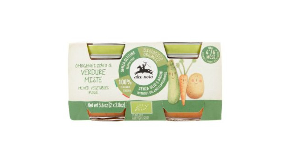 alce nero Omogeneizzato di Verdure Miste 2 x 80 g