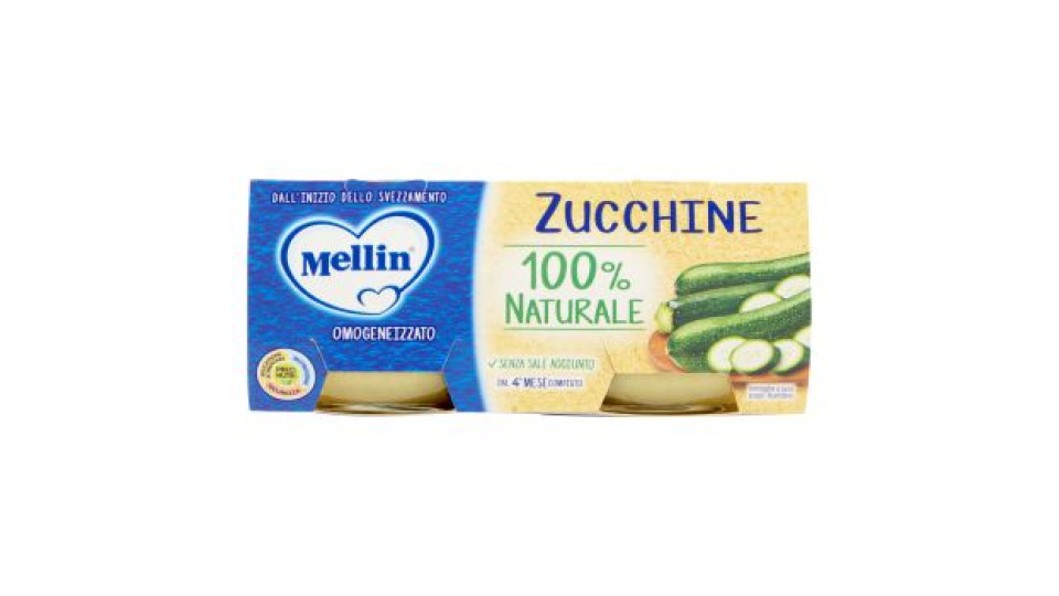 Mellin Zucchine 100% Naturale Omogeneizzato 2 x 80 g