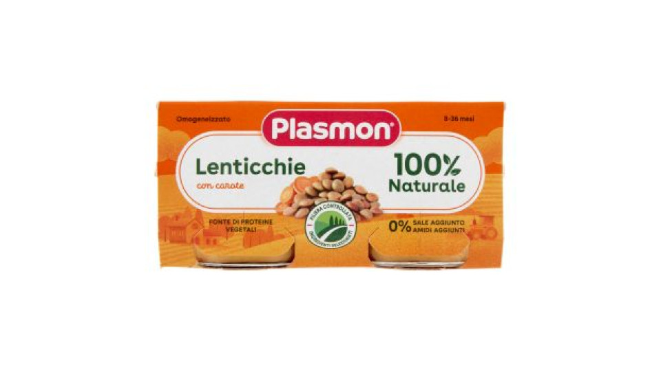 Plasmon Omogeneizzato Lenticchie con carote 2 x 80 g
