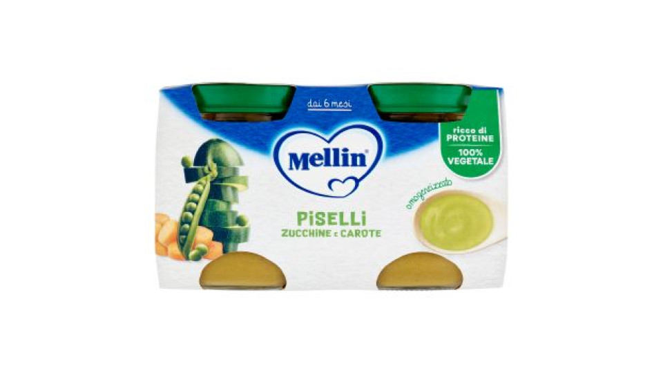 MELLIN Piselli, Zucchine e Carote omogeneizzato 2 x 130 g