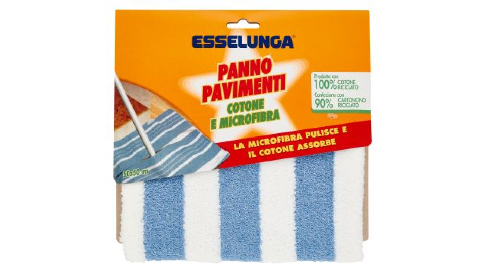 Esselunga Panno pavimenti cotone e microfibra 50x50 cm