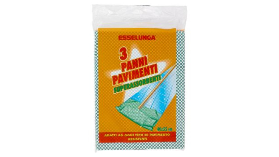 Esselunga Panni pavimenti superassorbenti 40x55 cm 3 pz