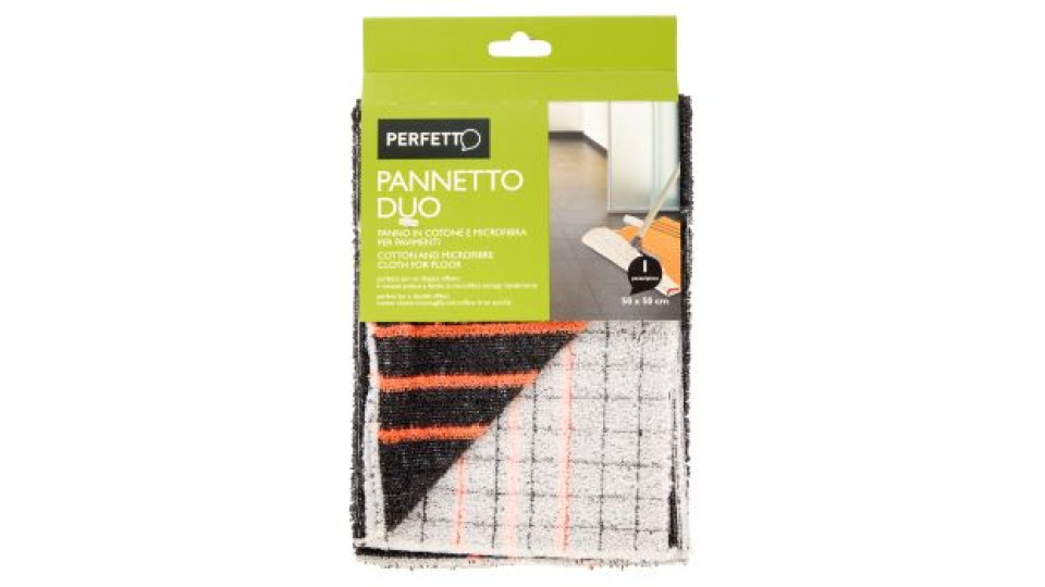 Perfetto Pannetto Duo Panno in Cotone e Microfibra per Pavimenti 50 x 50 cm 1 pz