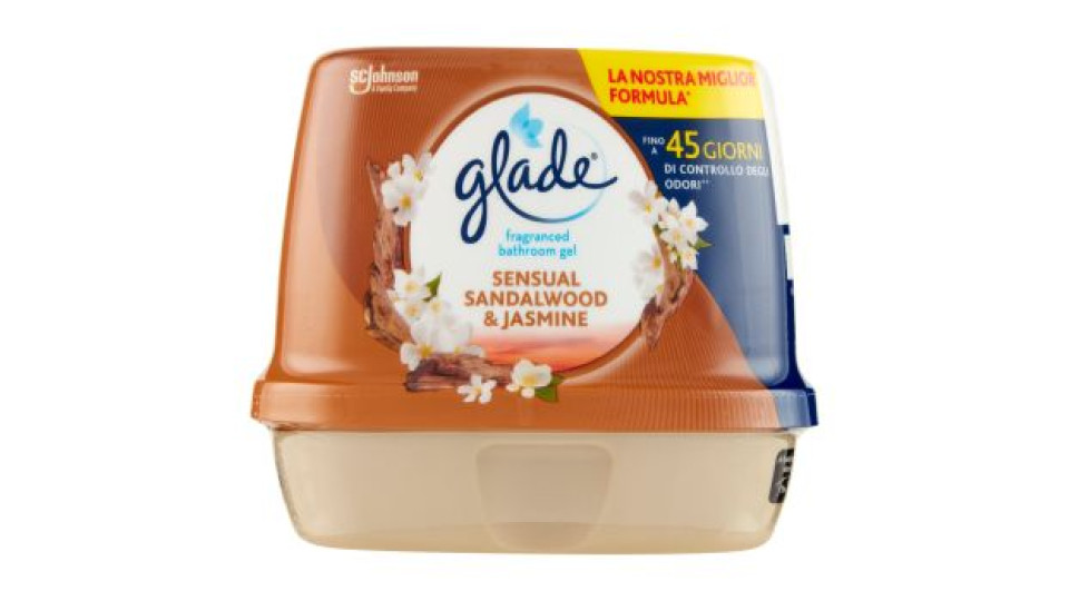 Glade Gel Bagno, Profumatore per Ambienti, Fragranza Sensual Sandalwood & Jasmine 180g