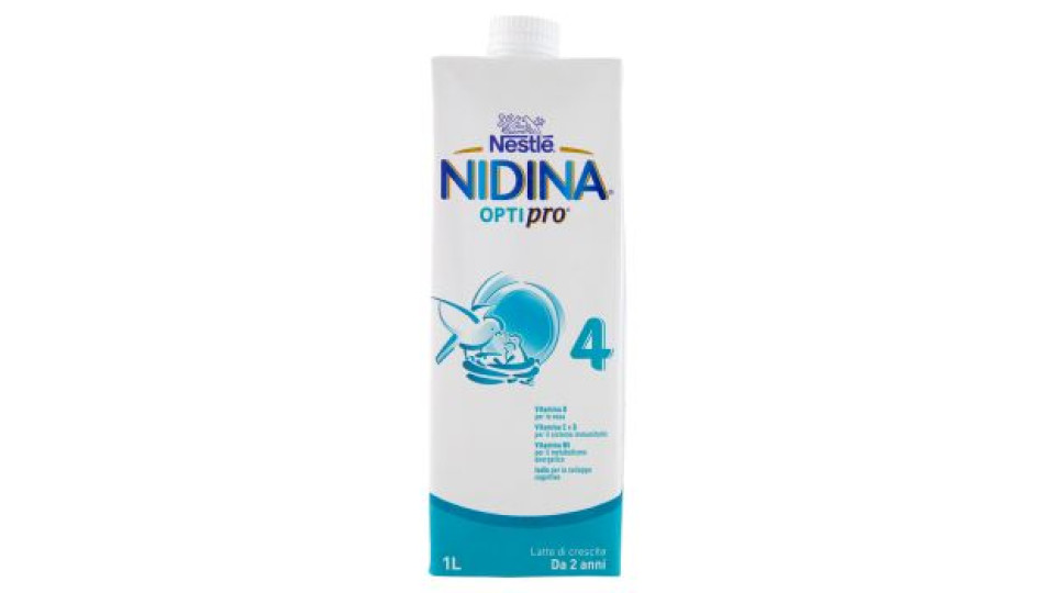 NESTLÉ NIDINA Optipro 4 Latte di crescita liquido per bambini da 2 anni Brick 1L