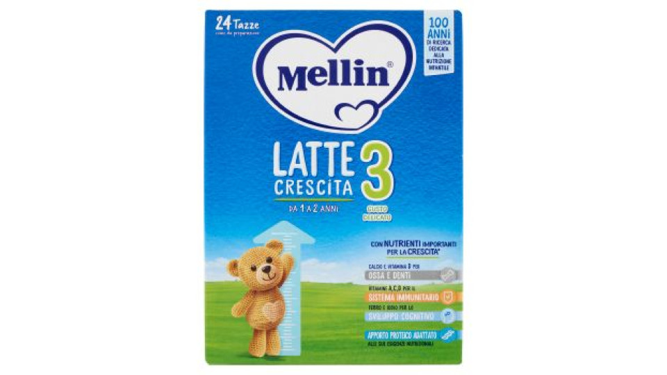 MELLIN 4 - Latte Crescita in Polvere, Fonte di Ferro e Iodio, dal 24° al 36° mese, 770g